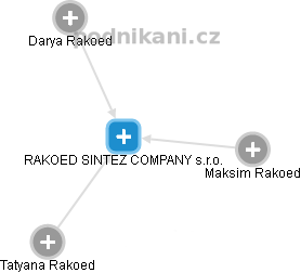 RAKOED SINTEZ COMPANY s.r.o. - náhled vizuálního zobrazení vztahů obchodního rejstříku