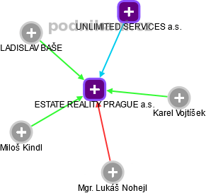 ESTATE REALITY PRAGUE a.s. - náhled vizuálního zobrazení vztahů obchodního rejstříku