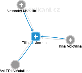 Tilin service s.r.o. - náhled vizuálního zobrazení vztahů obchodního rejstříku