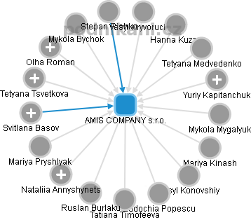 AMIS COMPANY s.r.o. - náhled vizuálního zobrazení vztahů obchodního rejstříku