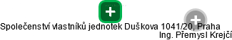 Společenství vlastníků jednotek Duškova 1041/20, Praha - náhled vizuálního zobrazení vztahů obchodního rejstříku
