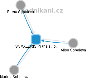 SOMALERIS Praha s.r.o. - náhled vizuálního zobrazení vztahů obchodního rejstříku