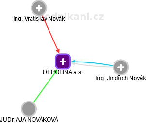 DEPOFINA a.s. - náhled vizuálního zobrazení vztahů obchodního rejstříku