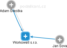 Workswell s.r.o. - náhled vizuálního zobrazení vztahů obchodního rejstříku