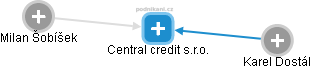 Central credit s.r.o. - náhled vizuálního zobrazení vztahů obchodního rejstříku