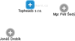 Topheads s.r.o. - náhled vizuálního zobrazení vztahů obchodního rejstříku