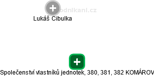 Společenství vlastníků jednotek, 380, 381, 382 KOMÁROV - náhled vizuálního zobrazení vztahů obchodního rejstříku