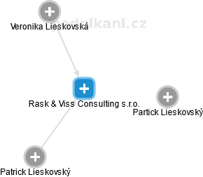 Rask & Viss Consulting s.r.o. - náhled vizuálního zobrazení vztahů obchodního rejstříku