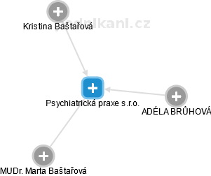 Psychiatrická praxe s.r.o. - náhled vizuálního zobrazení vztahů obchodního rejstříku