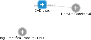 CVD s.r.o. - náhled vizuálního zobrazení vztahů obchodního rejstříku