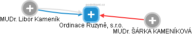 Ordinace Ruzyně, s.r.o. - náhled vizuálního zobrazení vztahů obchodního rejstříku