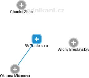 BV Trade s.r.o. - náhled vizuálního zobrazení vztahů obchodního rejstříku