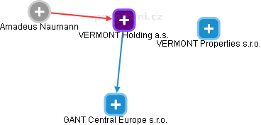 VERMONT Holding a.s. - náhled vizuálního zobrazení vztahů obchodního rejstříku