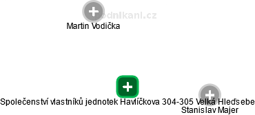 Společenství vlastníků jednotek Havlíčkova 304-305 Velká Hleďsebe - náhled vizuálního zobrazení vztahů obchodního rejstříku