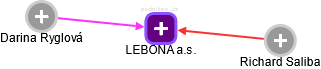 LEBONA a.s. - náhled vizuálního zobrazení vztahů obchodního rejstříku