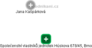 Společenství vlastníků jednotek Húskova 678/45, Brno - náhled vizuálního zobrazení vztahů obchodního rejstříku