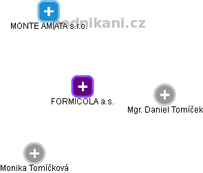 FORMICOLA a.s. - náhled vizuálního zobrazení vztahů obchodního rejstříku