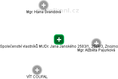 Společenství vlastníků MUDr. Jana Janského 2583/1, 2584/3, Znojmo - náhled vizuálního zobrazení vztahů obchodního rejstříku