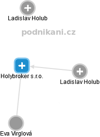 Holybroker s.r.o. - náhled vizuálního zobrazení vztahů obchodního rejstříku