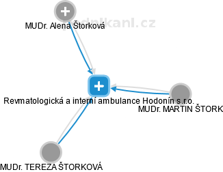 Revmatologická a interní ambulance Hodonín s.r.o. - náhled vizuálního zobrazení vztahů obchodního rejstříku