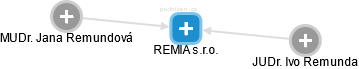 REMIA s.r.o. - náhled vizuálního zobrazení vztahů obchodního rejstříku