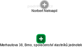 Merhautova 38, Brno, společenství vlastníků jednotek - náhled vizuálního zobrazení vztahů obchodního rejstříku