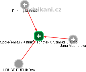 Společenství vlastníků jednotek Gruzínská 3, Brno - náhled vizuálního zobrazení vztahů obchodního rejstříku