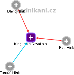 Kingussia Royal a.s. - náhled vizuálního zobrazení vztahů obchodního rejstříku