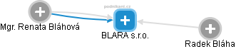 BLARA s.r.o. - náhled vizuálního zobrazení vztahů obchodního rejstříku