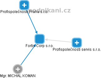 Fortis Corp s.r.o. - náhled vizuálního zobrazení vztahů obchodního rejstříku