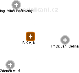 B.K.V., k.s. - náhled vizuálního zobrazení vztahů obchodního rejstříku