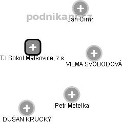 TJ Sokol Malšovice, z.s. - náhled vizuálního zobrazení vztahů obchodního rejstříku