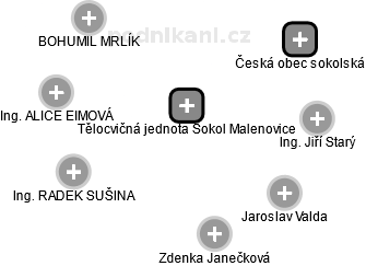 Tělocvičná jednota Sokol Malenovice - náhled vizuálního zobrazení vztahů obchodního rejstříku
