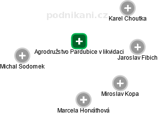 Agrodružstvo Pardubice v likvidaci - náhled vizuálního zobrazení vztahů obchodního rejstříku