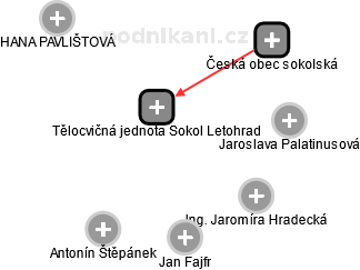 Tělocvičná jednota Sokol Letohrad - náhled vizuálního zobrazení vztahů obchodního rejstříku
