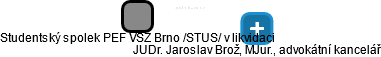 Studentský spolek PEF VŠZ Brno /STUS/ v likvidaci - náhled vizuálního zobrazení vztahů obchodního rejstříku