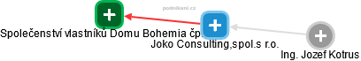 Joko Consulting,spol.s r.o. - náhled vizuálního zobrazení vztahů obchodního rejstříku