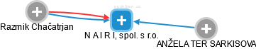 N A I R I, spol. s r.o. - náhled vizuálního zobrazení vztahů obchodního rejstříku