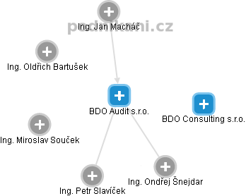 BDO Audit s.r.o. - náhled vizuálního zobrazení vztahů obchodního rejstříku