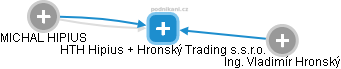HTH Hipius + Hronský Trading s.s.r.o. - náhled vizuálního zobrazení vztahů obchodního rejstříku