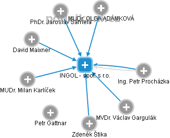 INGOL - spol. s r.o. - náhled vizuálního zobrazení vztahů obchodního rejstříku