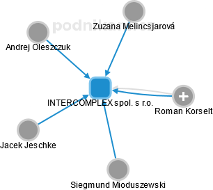 INTERCOMPLEX spol. s r.o. - náhled vizuálního zobrazení vztahů obchodního rejstříku