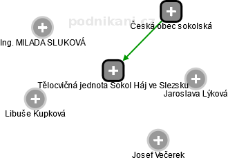 Tělocvičná jednota Sokol Háj ve Slezsku - náhled vizuálního zobrazení vztahů obchodního rejstříku