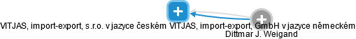 VITJAS, import-export, s.r.o. v jazyce českém VITJAS, import-export, GmbH v jazyce německém - náhled vizuálního zobrazení vztahů obchodního rejstříku