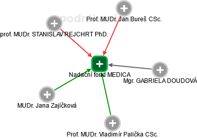 Nadační fond MEDICA - náhled vizuálního zobrazení vztahů obchodního rejstříku