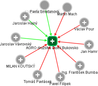 AGRO družstvo Dolní Bukovsko - náhled vizuálního zobrazení vztahů obchodního rejstříku