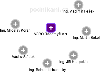 AGRO Radomyšl a.s. - náhled vizuálního zobrazení vztahů obchodního rejstříku