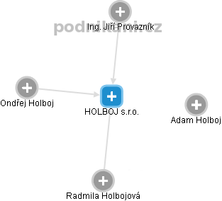 HOLBOJ s.r.o. - náhled vizuálního zobrazení vztahů obchodního rejstříku