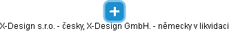 X-Design s.r.o. - česky, X-Design GmbH. - německy v likvidaci - náhled vizuálního zobrazení vztahů obchodního rejstříku