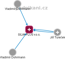 SILVA PLUS v.o.s. - náhled vizuálního zobrazení vztahů obchodního rejstříku